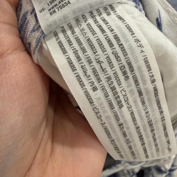 Abercrombie & Fitch Tropical Printed Linen Blend Pull On Trouser Pants Large - Picture 5 of 5